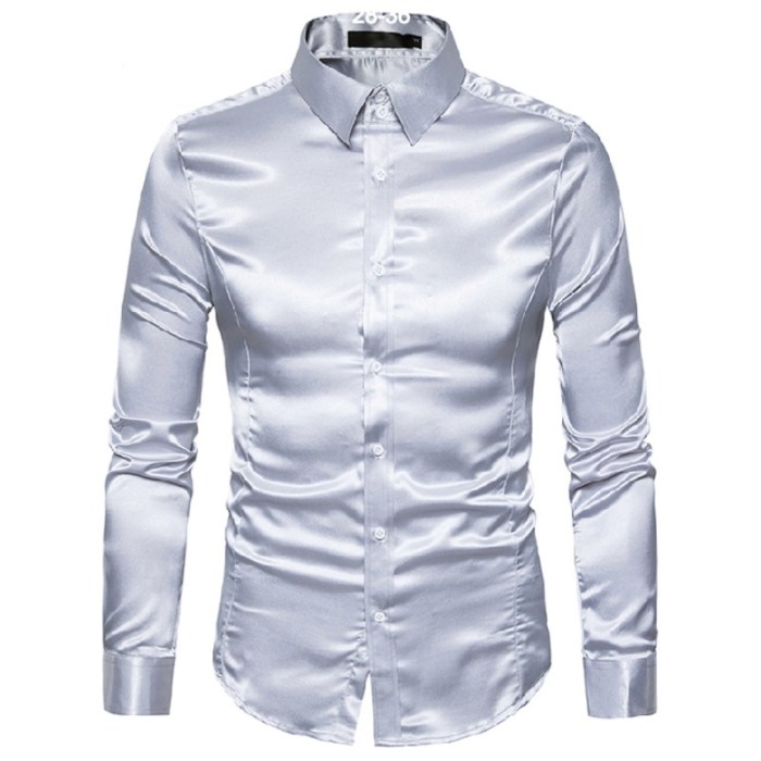 Men's gray long sleeve dress shirt