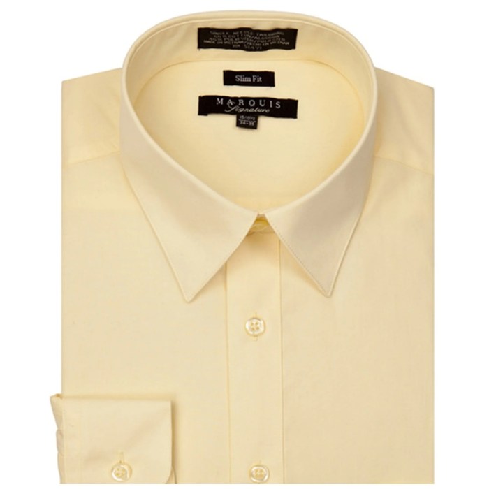 Light yellow mens dress shirt