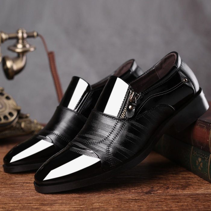 Trendy men's black dress shoes