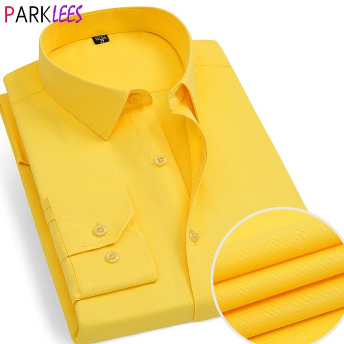 Light yellow mens dress shirt