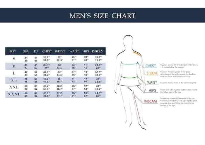 Men's dress shirt conversion chart