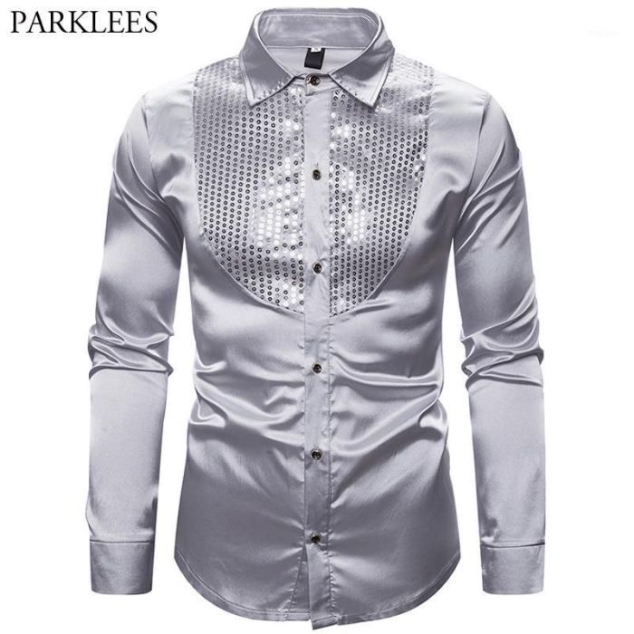 Mens silver dress shirt