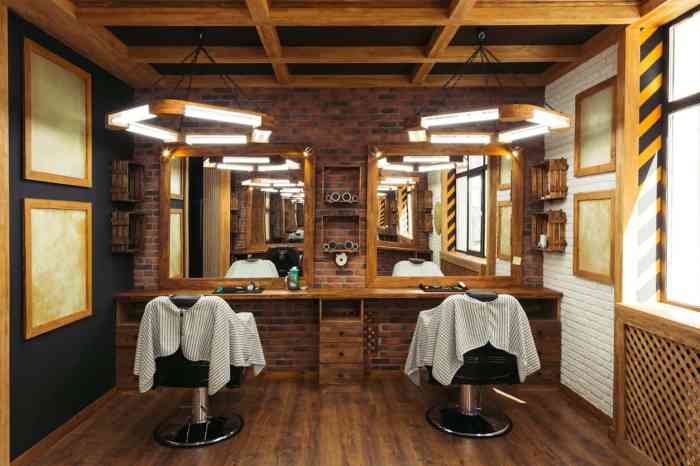 Desain interior barbershop klasik