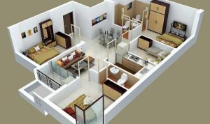 Desain interior rumah type 60